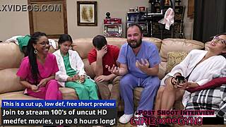 Petite Aria Nicole Spreads Shaved Pussy for Catheter by Doctor Tampa in Florida Hospital