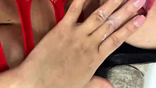 I feel so secretive as a masked cheating wife touching myself for my lover, getting everything warm and ready