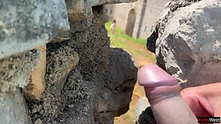 public cock flashing on beach scares cute girl