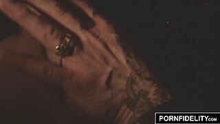 Riley Nixon worships cock and receives cum covering