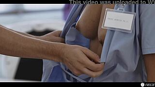 lucky patient stops time and fucks asian doctor with big tits until creampie in hospital trailer