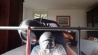 Laura sexy milf in 2024 bondage scene fucks bound in high heels and stockings ending with cum on tits