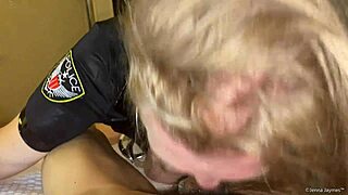 Officer jenna jaymes sucks and fucks perps big black cock in office