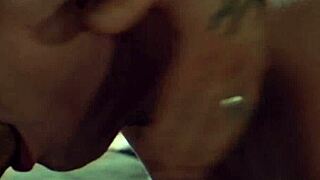 Riley Nixon worships cock and receives cum covering