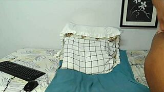 Feeling so aroused with my curvy petite 18+ ebony body in costumes, huge natural tits and big pussy lips during first time dildo twerk.