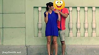 Hidden cam shows Jeny stripping nude in public street