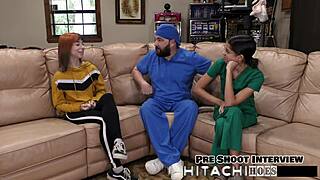 freshman experiences mandatory hitachi vibrator orgasm in pov with gloves latex roleplay behind the scenes moaning