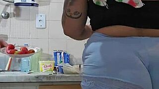 Oh That Naughty Husband Hired This Big Pussy Girl To Help At Home!