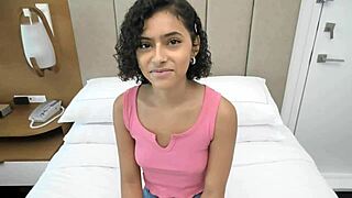 Shes Got Braces Big Natural Tits and Shaved Pussy in First Porn Casting Blowjob POV