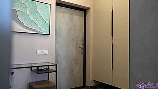 Courier joins blonde milf Letty Black and Tantaly doll for double penetration threesome with cum in mouth