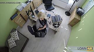 marvelous teen 18+ undresses and spreads tiny 18+ legs for money in office