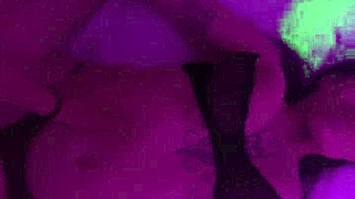 Blue-eyed stepmother with big natural tits kisses and scissors her stepdaughter in homemade lesbian party session.