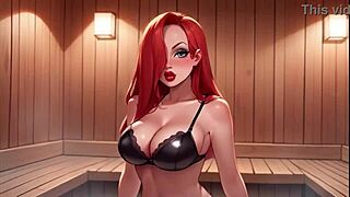 big boobs jessica milf bounces tits and ass in sauna scene