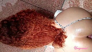 Want to watch big ass latina redhead get ass fucked at the pool?
