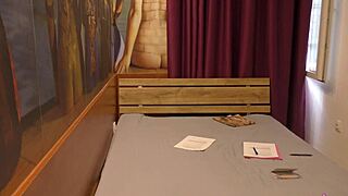 Hot petite tight shaved pussy alice flashes in room with tshirt and shoes