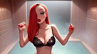 big boobs jessica milf bounces tits and ass in sauna scene