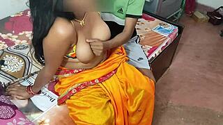 Indian son roleplays fucking his Bengali stepmom hard in kitchen with blowjob and doggystyle.