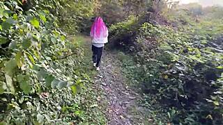 Rough Outdoor Forest Sex with Spanking and Squirting for Skinny Teen Girl
