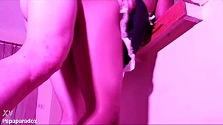 Exploring yoga workout with Asian Thai hotwife while husband focuses on videogames