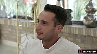 Horny European Girlfriend Strips Lingerie for Morning Fuck with Blonde Blowjob and Doggystyle