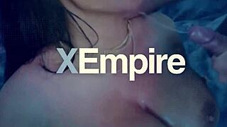 blonde beauty gives blowjob and handjob to boyfriend in lingerie