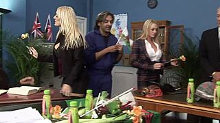 big boobed milf brits stacey saran and emma butt suck and fuck in mmff foursome with deepthroat doggystyle gaping fishnets heels...