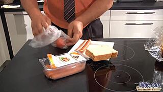 Sexy hot teen 18+ gives best blowjob to grandpa, rides his cock with tight young 18+ pussy, swallows cum.