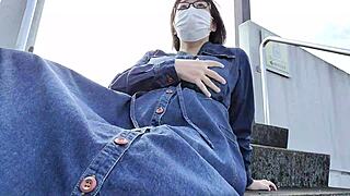 a married woman masturbates outdoors and feels pleasure in this japanese full movie with big tits