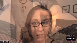 Hairy pussy Sinn Sage strips teasingly before rough fucking with boyfriend