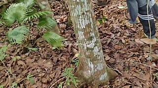 i invited curvy indian neighbor for cheating creampie fuck in forest outdoors