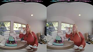 Blonde Milf With Big Tits Masturbates Shaved Pussy Using Toys In Vrallure Pov Reality