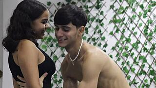 Brunette Latina fucked intensely on pool table by stepbrother