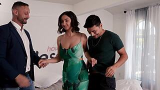 Naturally Busty Babe Hailey Rose Has Intense Threesome With Dorian Del Isla And Her Man Max Fills In Deepthroat Fingering Action