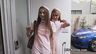 teen flight attendants spreading for fat cock in hardcore pov group action.