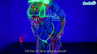 Jewelz blu body paint and masturbation show