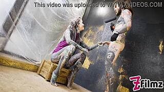 Alt Dominatrix Pegs Tattooed Worker With Anal Fucking And Dripping Dick Cumshot Domination