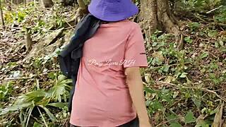 i invited curvy indian neighbor for cheating creampie fuck in forest outdoors