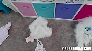 Stepdad, I didn't expect this cosplay to turn into hardcore pov blowjob and petite taboo sex