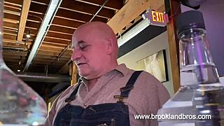 hey, why is teen cassandra giving that nerdy old janitor a sloppy blowjob?