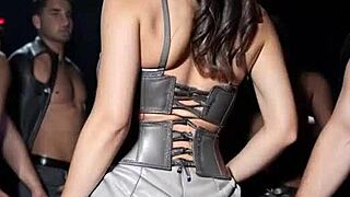 Dirty after work in leather boots and skirt teasing outdoor in public for part 1