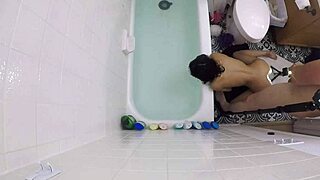 candy cruise gives intense pov blowjob in bathtub with choking gagging deepthroat on big cock