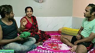 desi wife shared in rough threesome sex