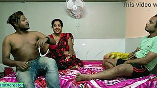 desi wife shared in rough threesome sex