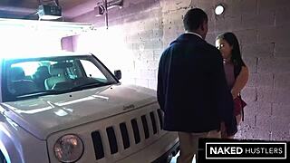 Cuban latina Ashley Paige gives sloppy blowjob on thick big black cock.