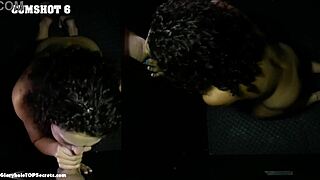 Satine swallows nine cumshots with tongue out at gloryhole lunch