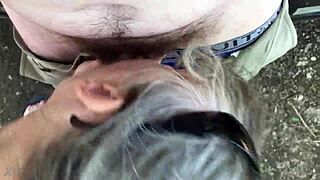 Friends mom gives deepthroat blowjob in the first intense encounter