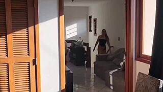 hey, check this out, my wife almost caught me eating her latina friend in the kitchen with some muff diving action