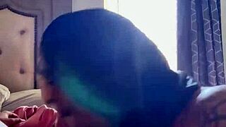 black guy craves intense sloppy blowjob with cum in mouth facial and ball licking from curvy ebony in wet orgasm