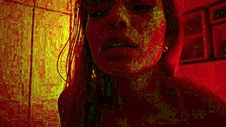 Yaira strips off clothes during sexy house tour, revealing big natural tits and redhead curves for amateur fucking.