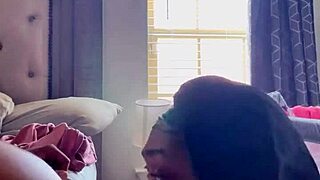 black guy craves intense sloppy blowjob with cum in mouth facial and ball licking from curvy ebony in wet orgasm